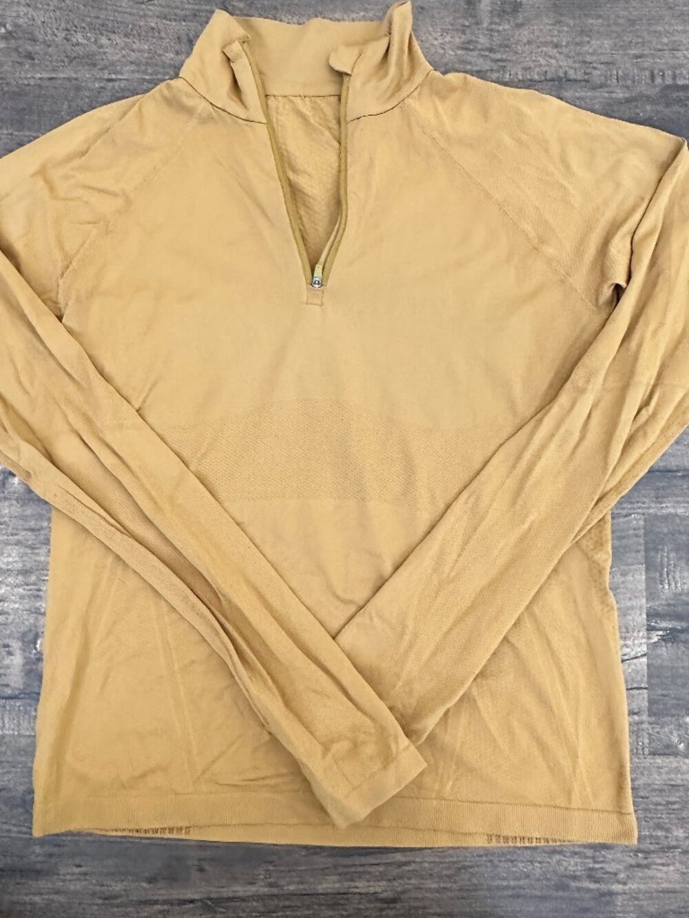 Athleta Yellow 1/4 Zip Breathable Long Sleeve Mesh Workout Top Size S